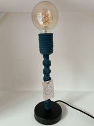 Tafellamp - 35 cm hoog - Zwarte voet, Petrol