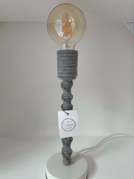 Tafellamp - 35 cm hoog - Witte voet, Lichtgrijs